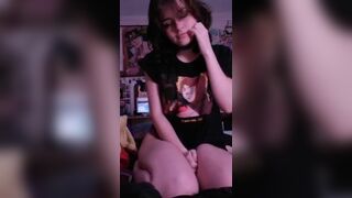 Sexy cute girl teasing in her room on periscope
