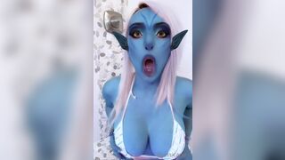 Jessicanigri Shaking her Big Tits in Avatar Effect Video