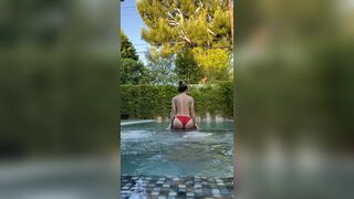Two Naughty Girls Showing Their Booty and Tits While Bathing in Pool Live Video