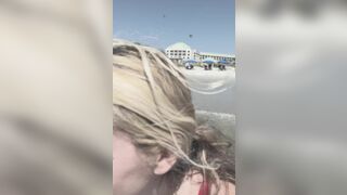Busty blonde Jiggling Her Big Natural Tits at Beach Video
