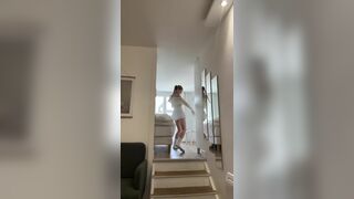 Blonde Beauty Twerking her Booty While Doing Tiktok Dance Video