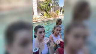 Emma Kotos Hot Babes Sucking Tits And Kissing In The Pool While Steaming Video