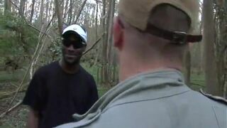 Hubby paid some randown black guys to fuck his wife in the woods.