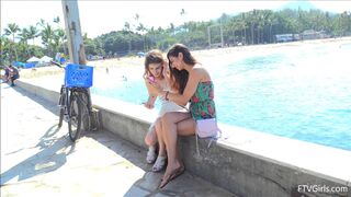 Kristen Nina Lesbian Friends Sensual Kissing Outdoor Video