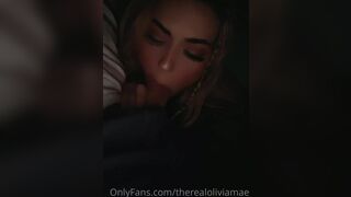 OliviaMaeBae Giving Passionate Blowjob to a Guy in Car Onlyfans Video