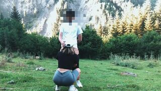 Big Ass Girl Fucked in the forest in standing Doggystyle