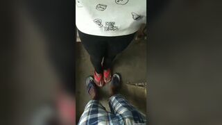 Cheerful rich girlfriend sucked boyfriend’s black cock, then stood chuckled from behind
 Indian Video