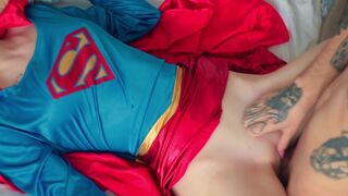 Fucked Super Girl and Cumshot on her Chest