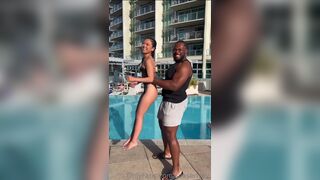 Sexsensay Squeezing Thick Girls Tits Wearing Lingerie By The Pool Onlyfans Video