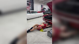 Taylorgallo Hot Mechanic In Red Lingerie While Working Leaked OnlyFans Video