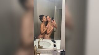 Alexiaxrae and her Petite Friend Gets Their Tits Exposed While Naked in Mirror Onlyfans Video