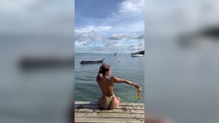 Malejandraq Takes Off her Bikini in Public Onlyfans Video