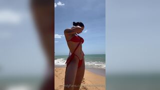 Malejandraq Teases Her Fans Wearing Bikini On The Beach Onlyfans Video
