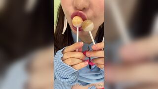 Lunaamemiya Asian Exposing herself While Sucking Lollipops Onlyfans Video