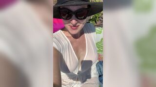 Onlyisla Gets Exposed her Nipples While Wearing See Through Dress at Outdoor Onlyfans Video