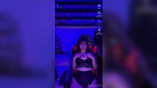 Andyytok Cute Gamer Babe Showing off her Nipples in Disco Light Video