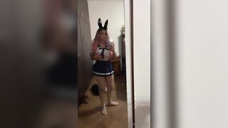 AndyyTok Teasing With Big Boobs Wearing Bunny Suit OnlyFans Video