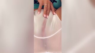 Francety Touching Shaved Pussy On Seethrough Short OnlyFans Video