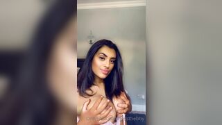 Jessthebby Holding Her Pierced Nipples Teasing OnlyFans Video