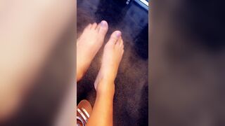 Cute Babe Shows Her Clean Feet Foot Fetish Video