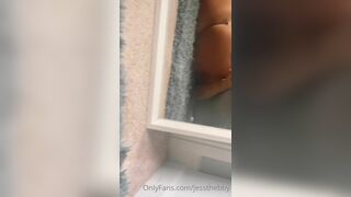 Jessthebby Lusty Hoe Spread Legs and Shows Her Tight Pussy in Mirror Onlyfans Video