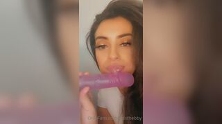 Jessthebby Enjoy Sucking a Mounted Dildo Onlyfans Video