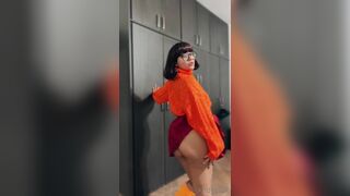 AndyyTok As Velma Shows Small Tits And Rubbing Pussy In Tight Panty Video