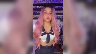 Andyytok Teasing Boobs And Shaking Her Thick Ass In Seethrough Video
