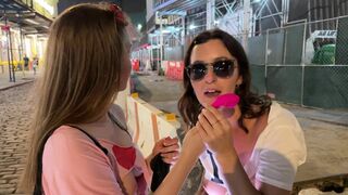 Sexy Teen Sluts Shows Pierced Tits In Public Leaked Video
