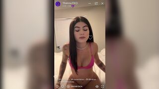 Thaissa Fit Cute Babe In Pink Lingerie Doing a Live Video