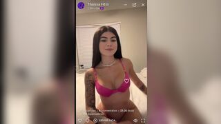 Thaissa Fit Cute Babe In Pink Lingerie Doing a Live Video