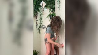 Tabs24X7 Trying to Drips her Pussy with Mounted Dildo Onlyfans Video