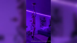 StormySummers Exposed Hairy Pussy And Small Nipples While Pole Dancing Onlyfans Video