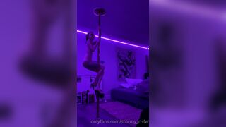 StormySummers Exposed Hairy Pussy And Small Nipples While Pole Dancing Onlyfans Video