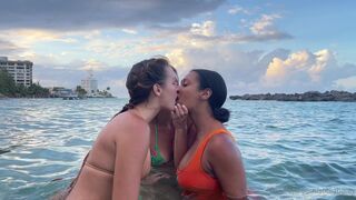 Stella Barey Lesbian Babes Kissing Passionately Each other On the Sea Onlyfans Video