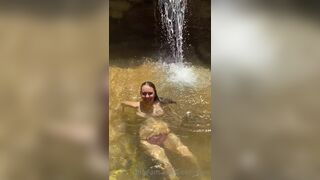 Stella Barey Revealing her Tits While Bathing On a Stream Onlyfans Video