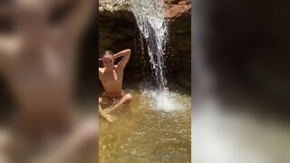 Stella Barey Revealing her Tits While Bathing On a Stream Onlyfans Video