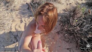 Hannah james Giving Passionate Blowjob to Her BF at Beach Video