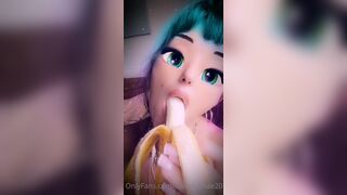 Isabellemae20 Teasing Nipples While Giving Blowjob To Banana Onlyfans Video