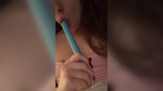 Ellalxox Shows Her Hard Nipples While Sucking Dildo OnlyFans Video