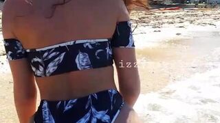 Izzymae232 Bending Over On The Beach While Wearing Bikini Video