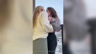 Redheadwinter Seduces Her Lesbian Friend and Kissing Eachother on Balcony Onlyfans Video