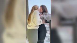 Redheadwinter Seduces Her Lesbian Friend and Kissing Eachother on Balcony Onlyfans Video