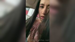 Latina Playing Her Ass With A Dildo In Car