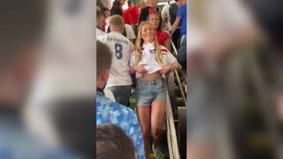 England Fan Worldcup 22 Lifts Up Her Shirt And Showed Off Nude Boobs Viral Leak Video