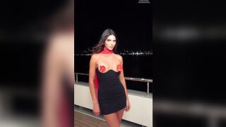 Kendall Jenner Pasties Dress Candid Video Leaked