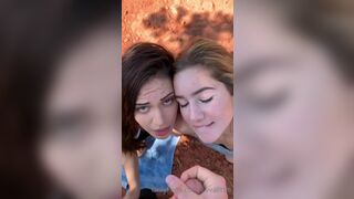 Livvalittle and her College Friend Sucking Thier BF's Cock After Gets Fucked at Outdoor Onlyfans Video
