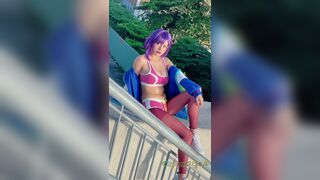 Byoru Wearing Sport Bra And Teasing Tits Outdoor Photoshoot Video