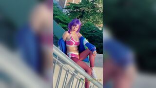 Byoru Wearing Sport Bra And Teasing Tits Outdoor Photoshoot Video
