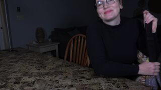 Bettie Bondage Lusty Teacher Sucks a Dildo and Sitting on it till Gets Wet Video